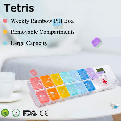 7-Day Pill Organizer with Medicine Reminder Alarm-OA