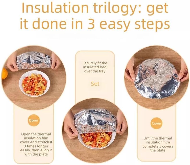 50PCS Aluminum foil heat-retaining cover for home dining tables and food containers-OA