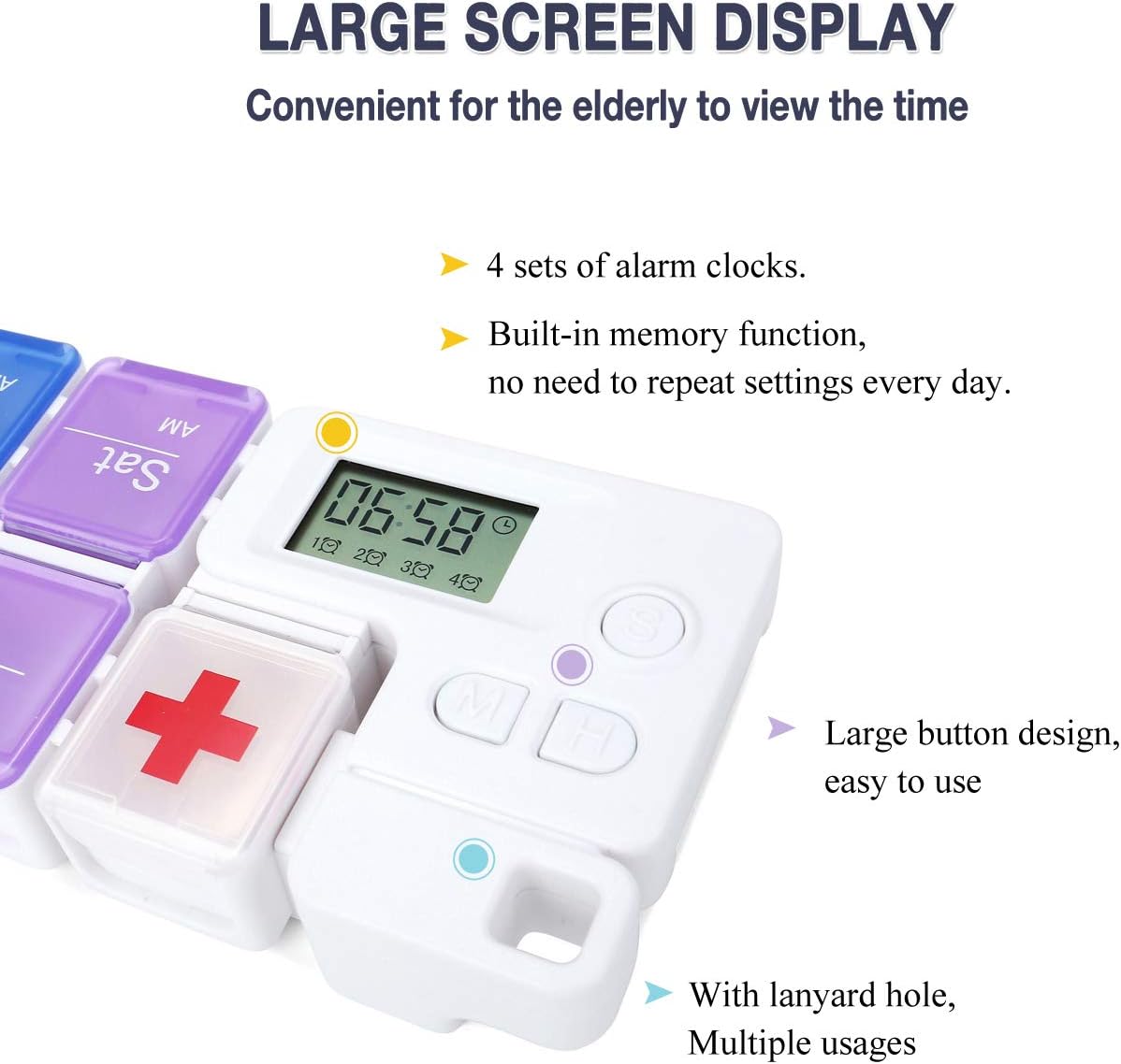 7-Day Pill Organizer with Medicine Reminder Alarm-OA