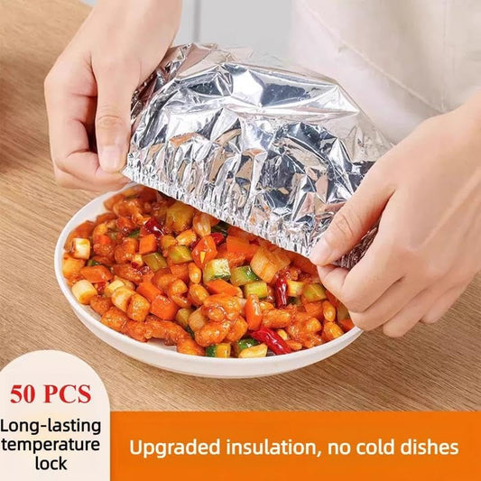 50PCS Aluminum foil heat-retaining cover for home dining tables and food containers-OA