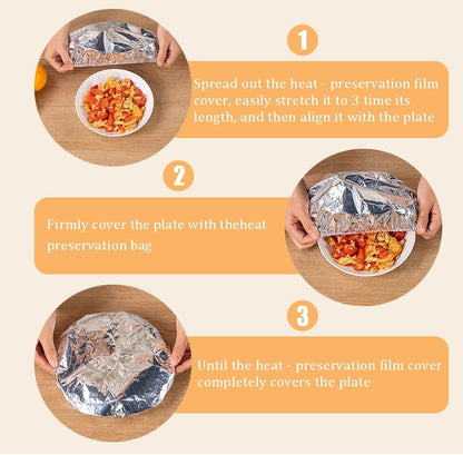 50PCS Aluminum foil heat-retaining cover for home dining tables and food containers-OA