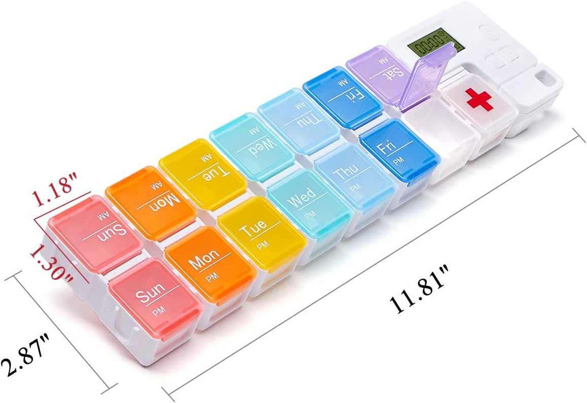 7-Day Pill Organizer with Medicine Reminder Alarm-OA