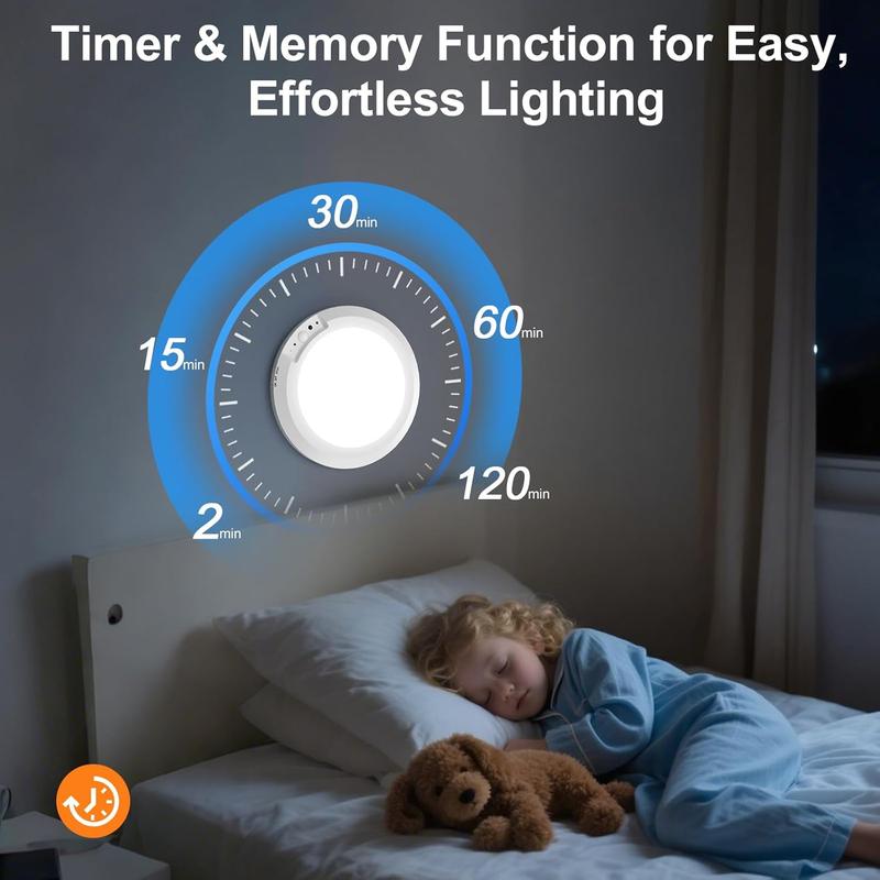 Luz de techo recargable con sensor de movimiento y control remoto - Lámpara de techo inalámbrica magnética a batería para armarios, duchas, escaleras, cobertizos, pasillos, porches, patios, etc.
