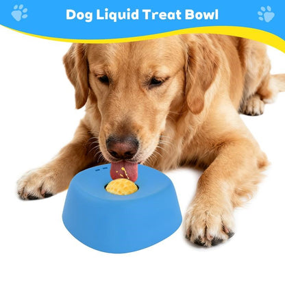 low Feeder Dog Bowls for Liquid Treat, [Built-in Rolling Ball] No Spill Bone Broth Dog Licking Bowl, Multi-Purpose Puppy Yogurt Feeder Bowl for All Breeds Dietary Supplement/Post-op Nutrition Feeding-OA