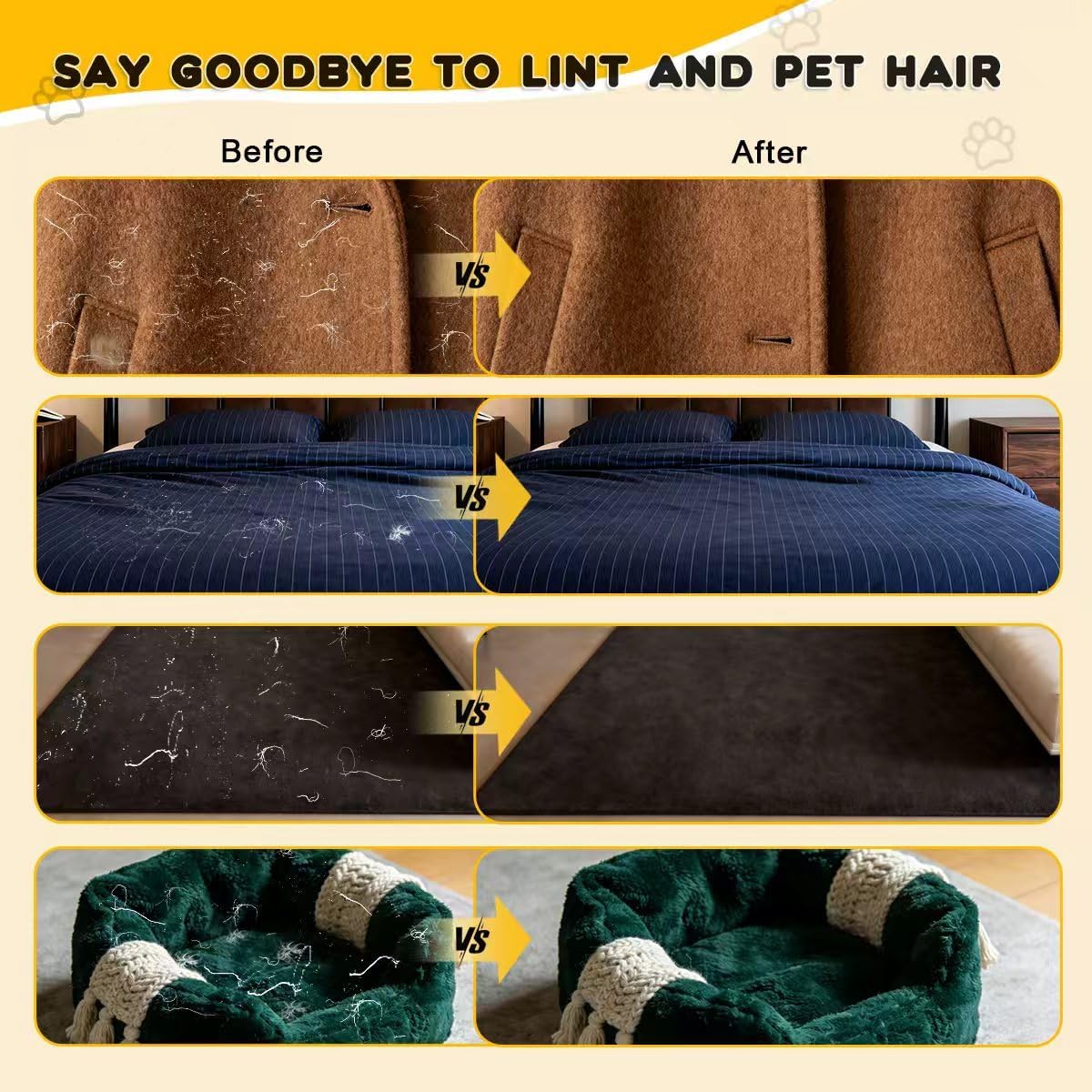 Guantes electrostáticos para eliminar el pelo de mascotas: Limpieza rápida - Reutilizables y lavables-OA