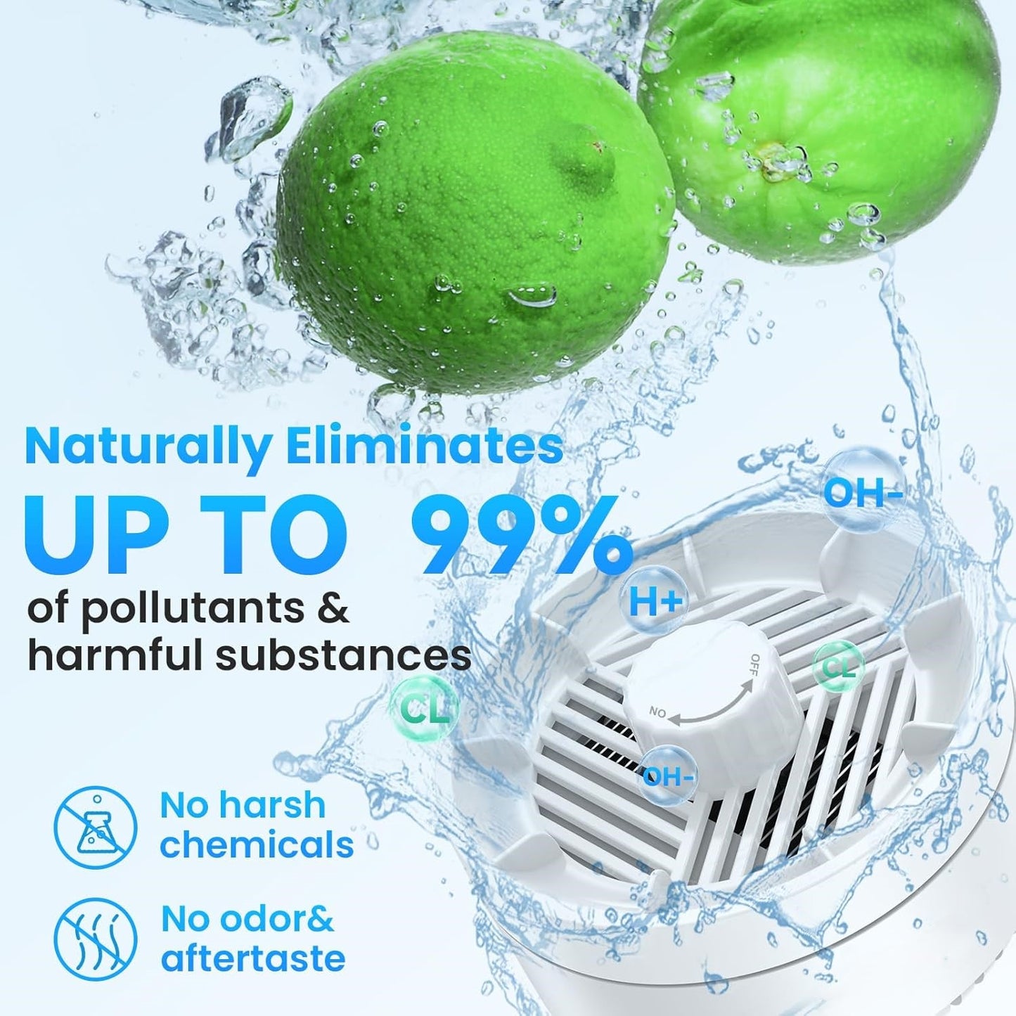 Fruit and Vegetable Washing Machine. Rotatable Fruit and Vegetable Purifier. The Fruit Cleaner Device Automatically Turns on in The Water. Use Water Rotator and OH ion Purification Technology-OA