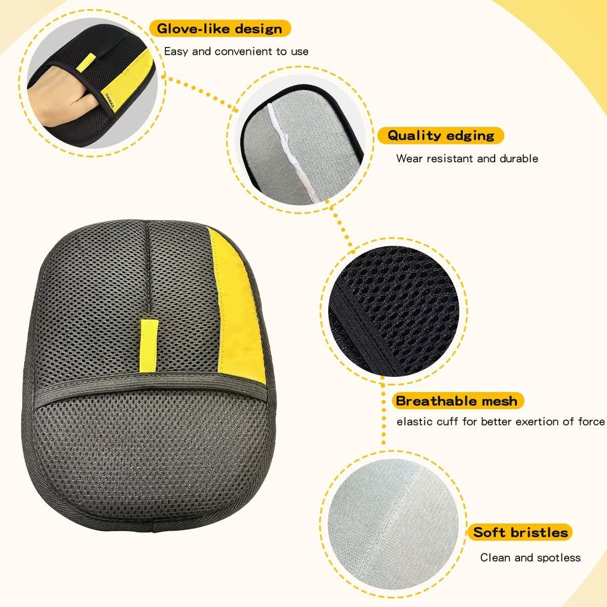 Guantes electrostáticos para eliminar el pelo de mascotas: Limpieza rápida - Reutilizables y lavables-OA