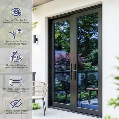 Lámina de privacidad unidireccional para ventanas, que bloquea el calor y los rayos UV, película electrostática sin pegamento apta para inquilinos para dormitorio, oficina y puerta corrediza de vidrio, pulgadas con 2 herramientas-OA