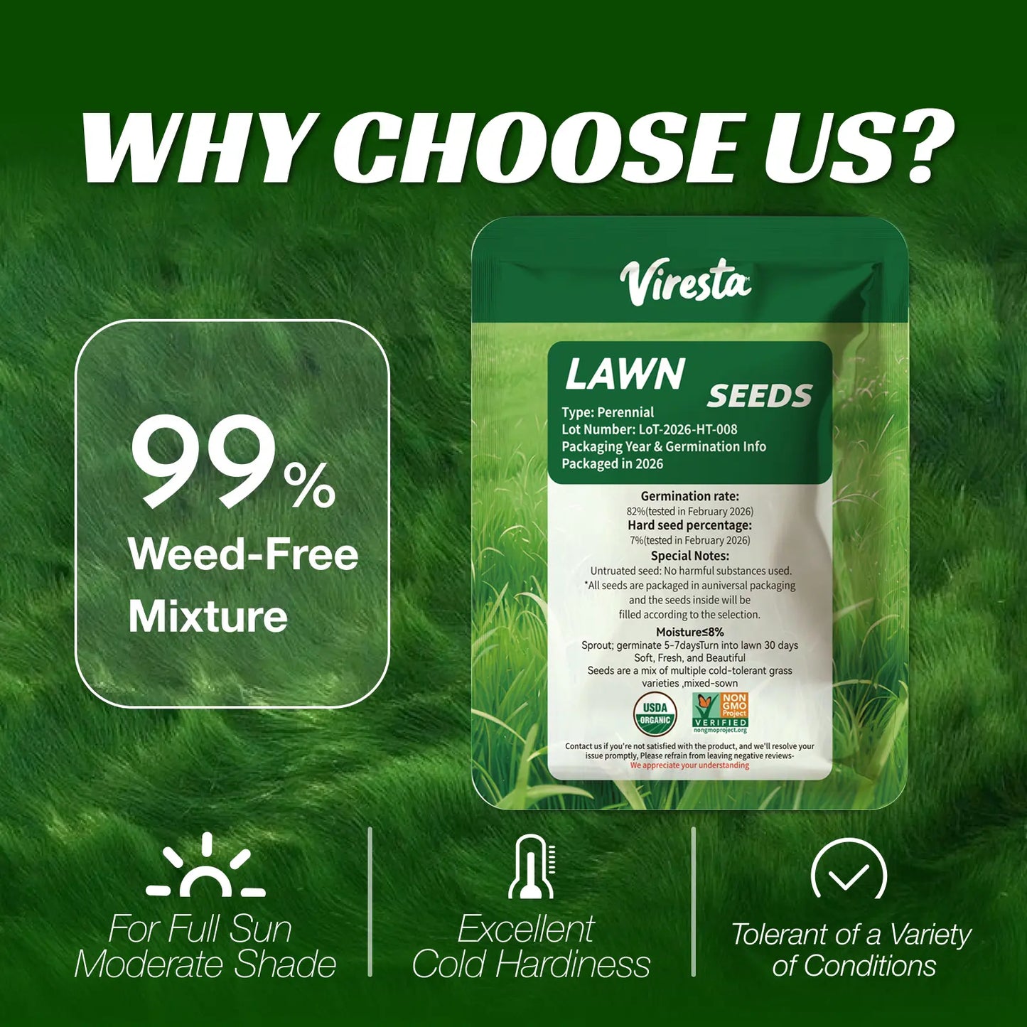 💥Early Spring Sale 49% OFF💚 All-Season Grass Seed Blend | Fast, Durable & High-Germination for Premium Turf-EV