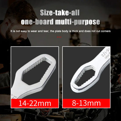 Universal Car Torx Wrench,8-22mm Self-tightening Wrench,Double-head Torx Spanner,Non-Slip Multi-function Wrench for Most Nuts & Bolts Repair,Professional Car Assembly & Disassembly Tool.-BP