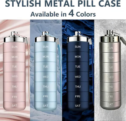 TSA-Friendly Secure Metal Pill Organizer – Leak-Proof & Easy-Carry Case-EV