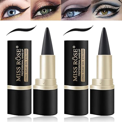 2Pcs Gentle Matte Gel Eyeliner Pencil, SoftSmooth Texture Eye Makeup Stick, Basic Cat Eye Be SmokyEye Daily Makeup Tool, Versatile Cosmetic for Festival &Casual Gifting Use，girl's favorite Valentine's Day makeup gift-BP