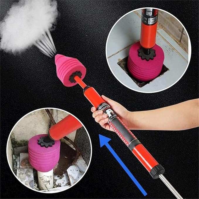 Upgraded High Pressure Toilet Unblock One Shot Toilet Pipe Plunger, Air Pump Toilet Plunger One-Piece Design Drain Cleaner for Kitchens.-BP