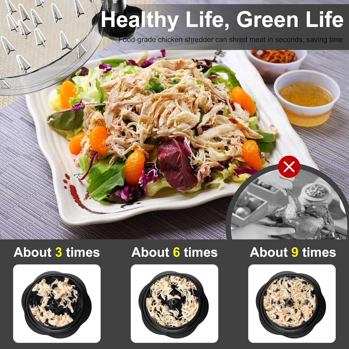 💕Hot sale 49% OFF💖Chicken Shredder Large Chicken Breast Shredder Tool for Pork Beef Chicken-OA
