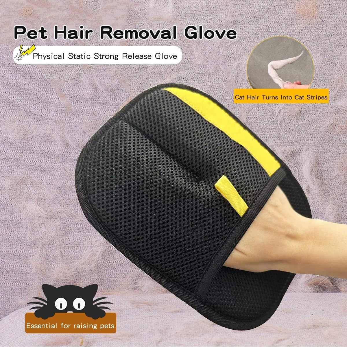 Guantes electrostáticos para eliminar el pelo de mascotas: Limpieza rápida - Reutilizables y lavables-OA