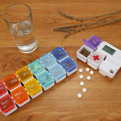 7-Day Pill Organizer with Medicine Reminder Alarm-OA