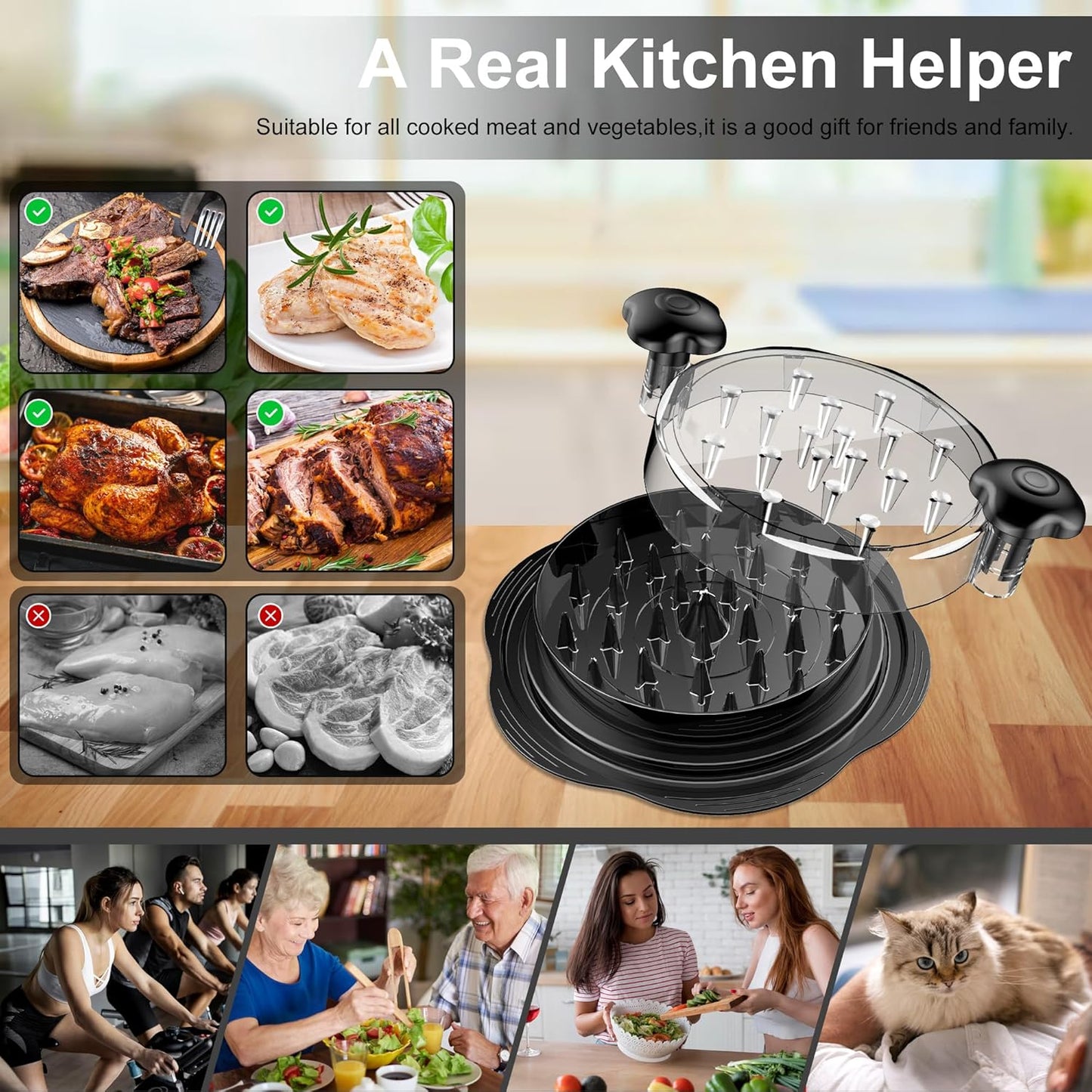 💕Hot sale 49% OFF💖Chicken Shredder Large Chicken Breast Shredder Tool for Pork Beef Chicken-OA