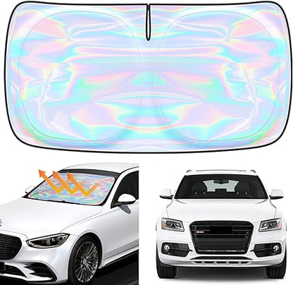 Foldable Anti-UV Windshield Sunshade, Multipurpose Car Front Window Heat Protective Umbrella for Sedan SUVs, Automotive Exterior Accessories for Men & Women, Car Stuff, Vehicle-BP