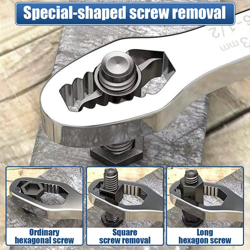 Universal Car Torx Wrench,8-22mm Self-tightening Wrench,Double-head Torx Spanner,Non-Slip Multi-function Wrench for Most Nuts & Bolts Repair,Professional Car Assembly & Disassembly Tool.-BP