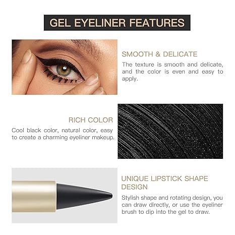 2Pcs Gentle Matte Gel Eyeliner Pencil, SoftSmooth Texture Eye Makeup Stick, Basic Cat Eye Be SmokyEye Daily Makeup Tool, Versatile Cosmetic for Festival &Casual Gifting Use，girl's favorite Valentine's Day makeup gift-BP