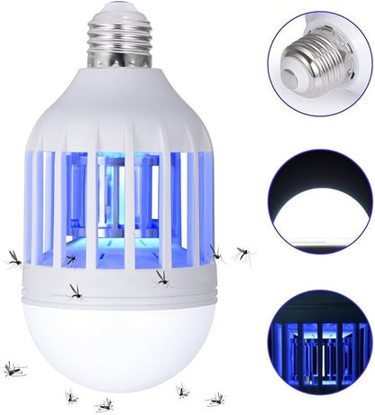 2-in-1 LED Light Bulb and Mosquito Killer, E26/E27 Bug Zapper Lamp with Blue-Violet Light for Indoor and Outdoor Use, Safe and Energy-Efficient Insect Trap outdoor light-BP