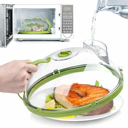 Microwave Splatter Cover with Water Steamer-OA