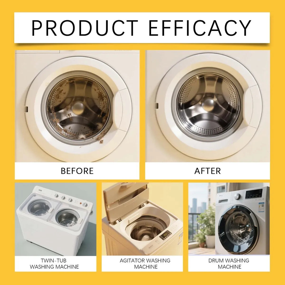🔥Últimas 3 Horas: 70% DCTO🔥Limpiador de Lavadoras Ecológico – Elimina Pelo de Mascota, Olores y Acumulaciones | Limpiador Natural de Electrodomésticos de Lavandería-FO