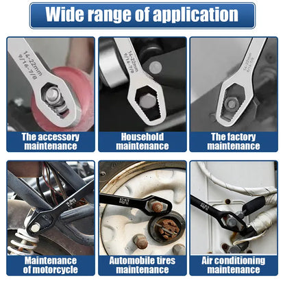 Universal Car Torx Wrench,8-22mm Self-tightening Wrench,Double-head Torx Spanner,Non-Slip Multi-function Wrench for Most Nuts & Bolts Repair,Professional Car Assembly & Disassembly Tool.-BP