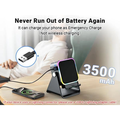 🔥Final 3 Hours: 70%OFF🔥 Wireless Induction Audio Speaker Stand, 5in1 Cellphone Holder, Rechargeable Emergency Power Bank,360° Adjustable Mobile Tablet Stand with Colorful Ambient Light Gifts for Men Women-FO