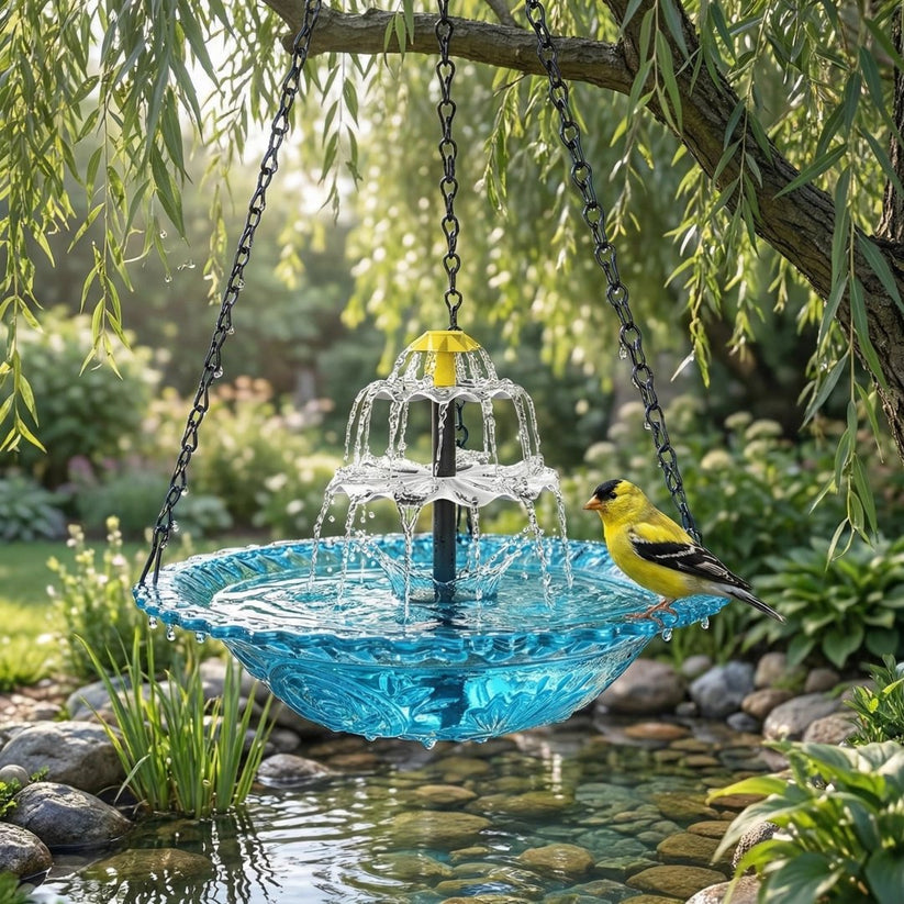🐦2026 Spring special offer--Solar Cascade Hanging Bird Bath Fountain -KKK