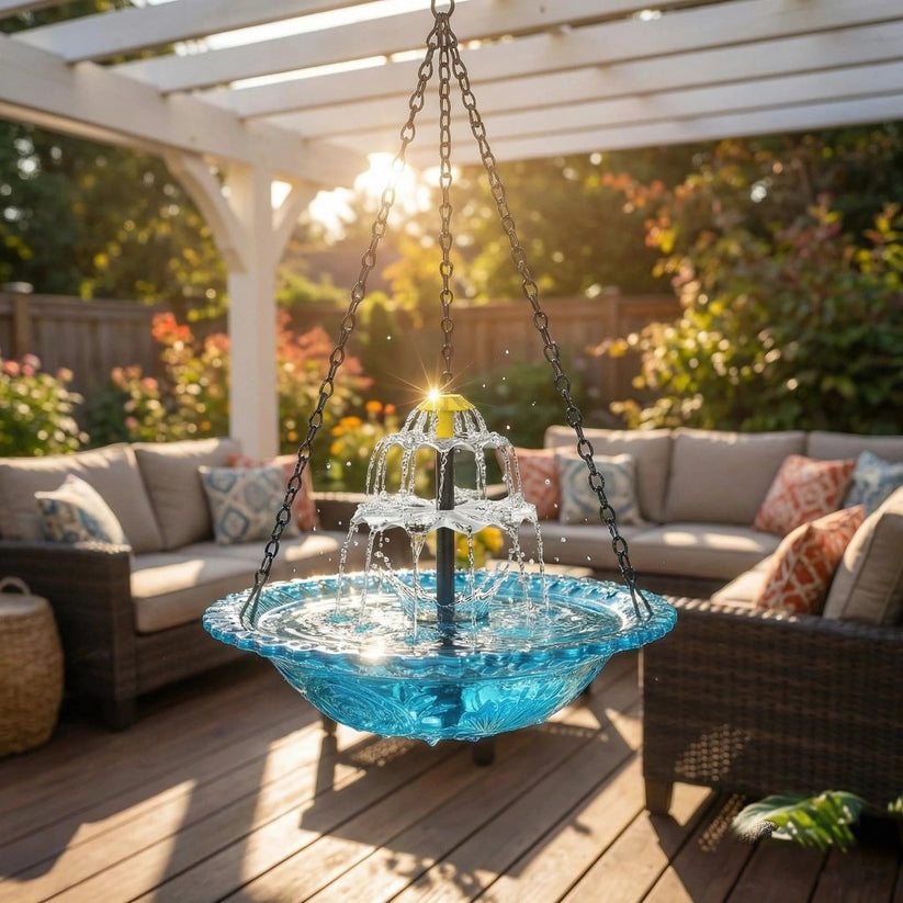 🐦2026 Spring special offer--Solar Cascade Hanging Bird Bath Fountain -KKK