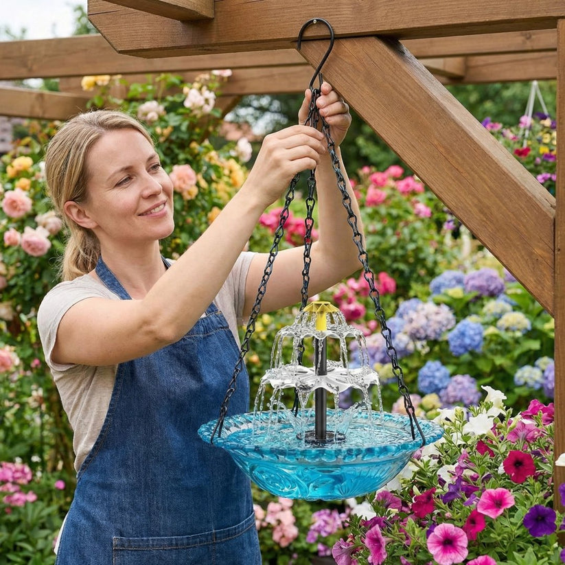 🐦2026 Spring special offer--Solar Cascade Hanging Bird Bath Fountain -KKK
