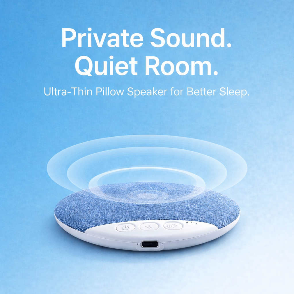 Ultra-Thin Bluetooth Pillow Speaker – Bone Conduction, Sleep-Friendly & Side Sleeper Comfort-OA