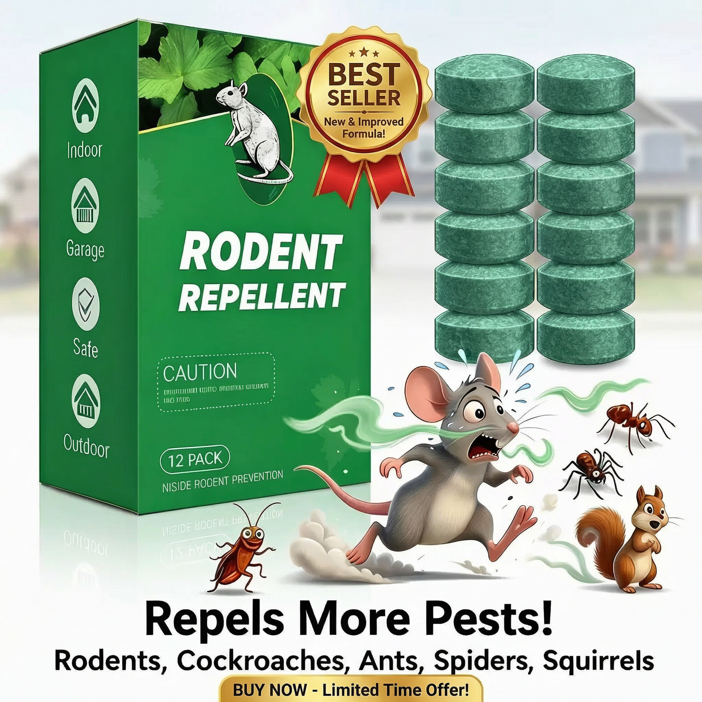 🚫🐀 12-Pack Popular Natural Rodent Repellent Balls-OA