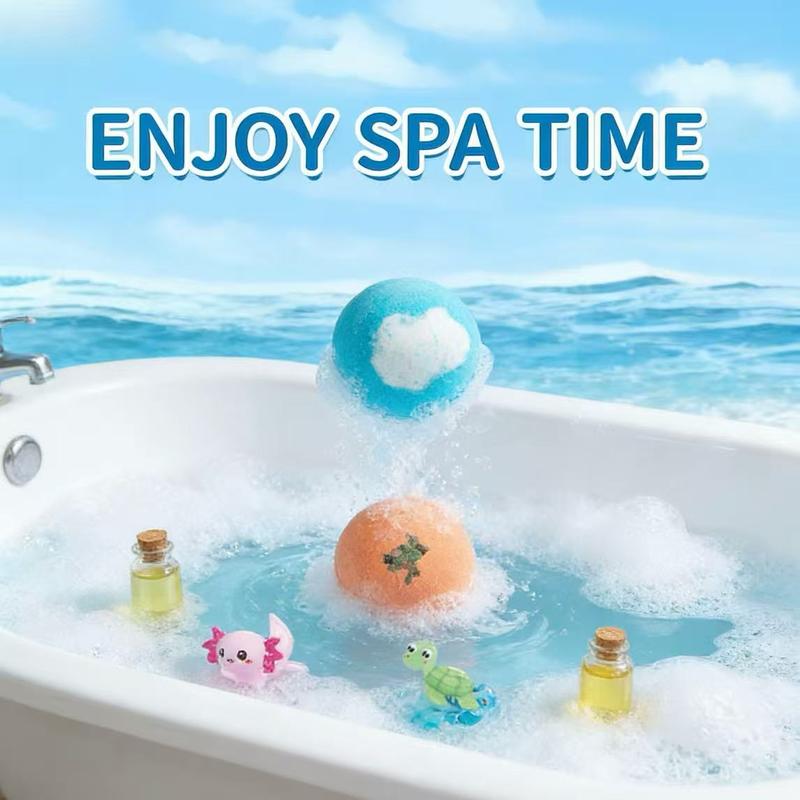 🛁 Natural Bath Bombs for Kids with Mega Bubbles & Surprise Inside 🥚✨-OA