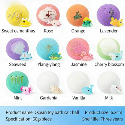 🛁 Natural Bath Bombs for Kids with Mega Bubbles & Surprise Inside 🥚✨-OA