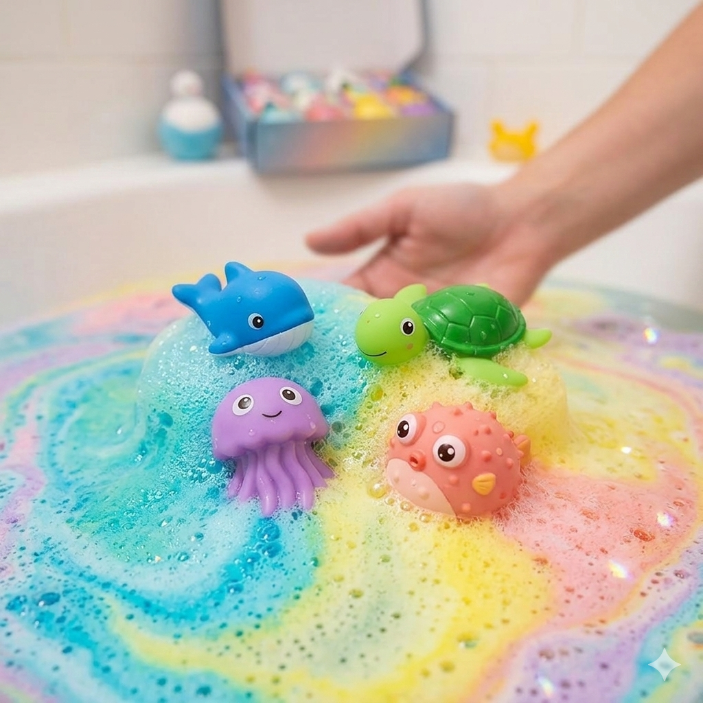 🛁 Natural Bath Bombs for Kids with Mega Bubbles & Surprise Inside 🥚✨-OA