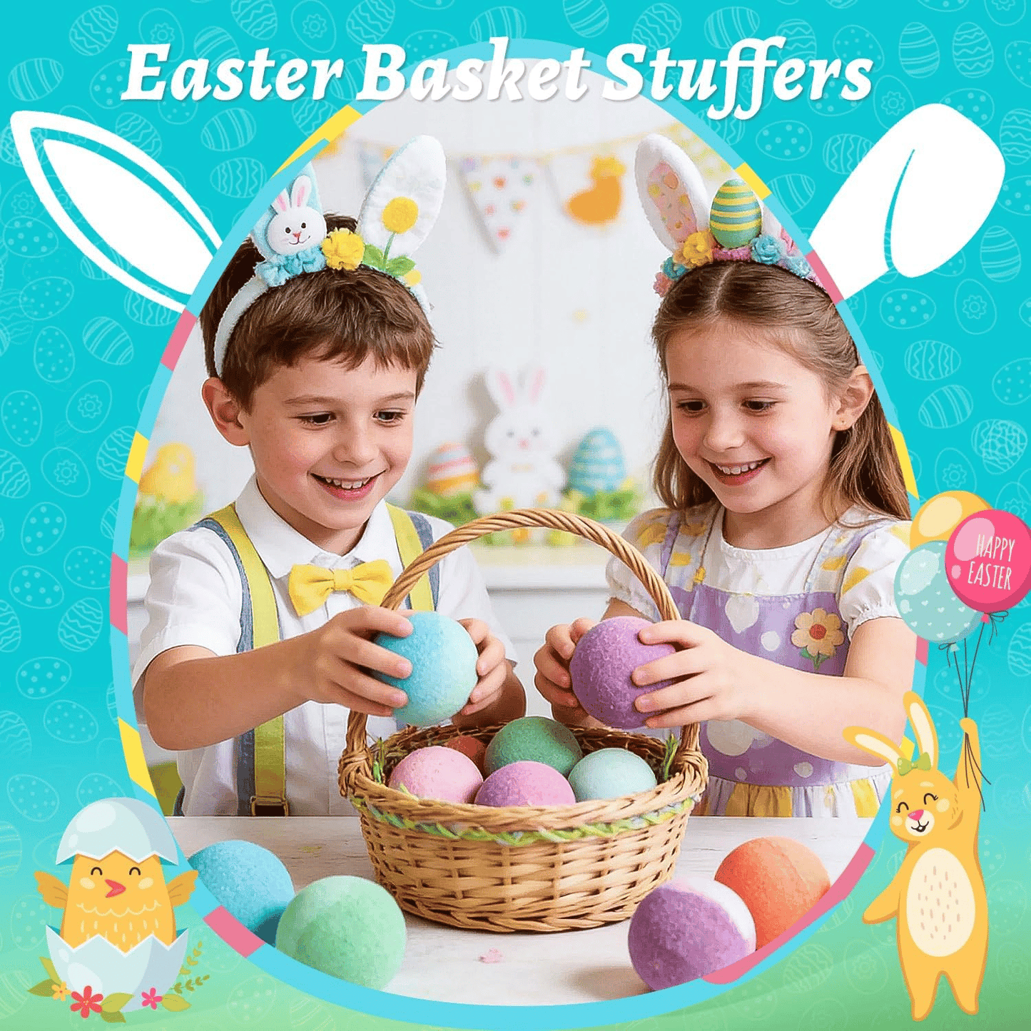 🛁 Natural Bath Bombs for Kids with Mega Bubbles & Surprise Inside 🥚✨-OA