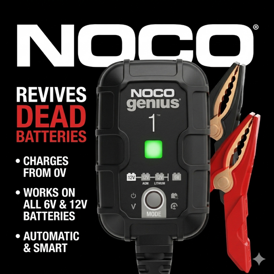 NOCO GENIUS1 Cargador de batería inteligente de 1 A, 6 V y 12 V, mantenedor de batería, cargador de goteo y desulfatador -KKK