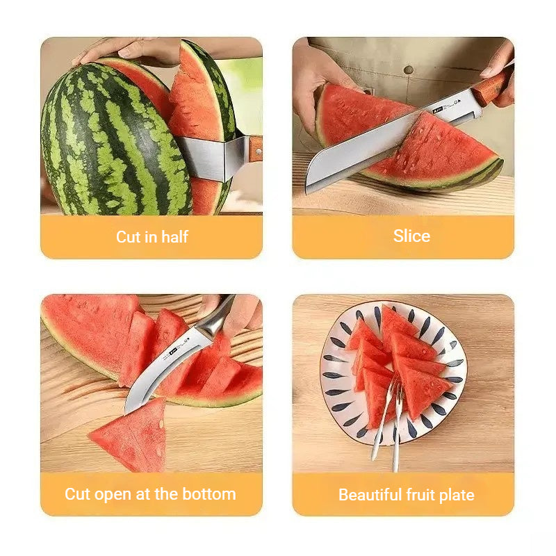 Stainless steel watermelon slicer, multi-functional fruit slicer, fruit divider, watermelon cutting tool-ZZZ