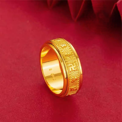 ✨Authentic Eastern Lucky Charm Amulet Ring - Bring Health, Wealth & Positive Energy Daily,Buddhist Swastika(卍) Mantra Ring-ZZZ