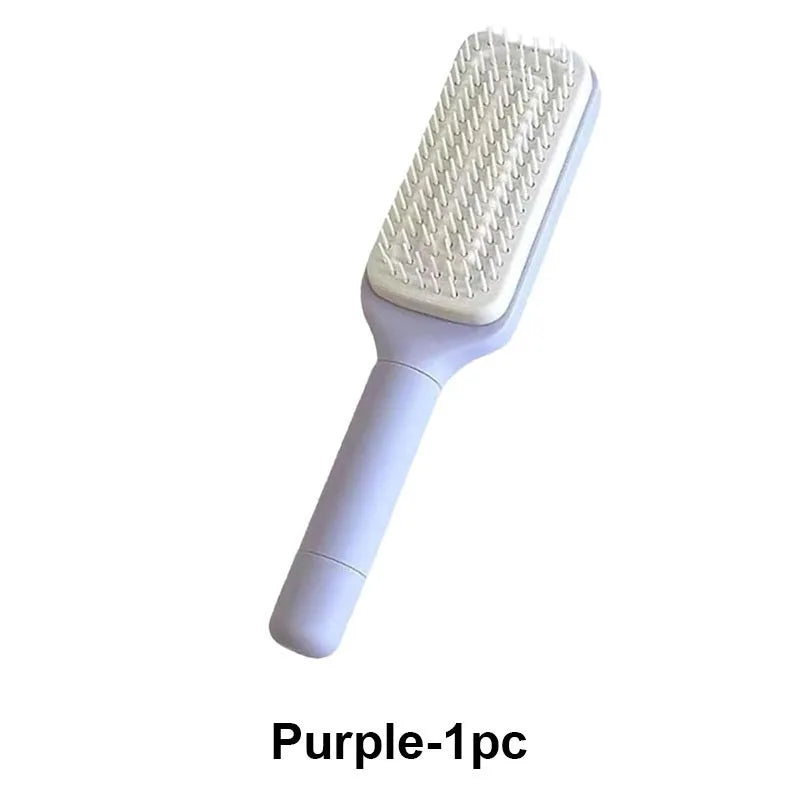 🎉LAST DAY 50% OFF -🔥Self-Cleaning Hairbrush Retractable Bristle Hair Brush Anti-Static Sclap Massage Comb One-key Hair Loss Airbag Hair Removal Comb-EV