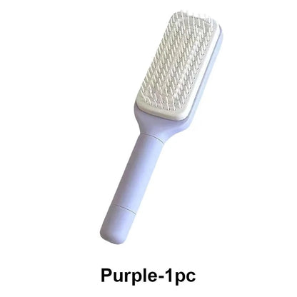 🎉LAST DAY 50% OFF -🔥Self-Cleaning Hairbrush Retractable Bristle Hair Brush Anti-Static Sclap Massage Comb One-key Hair Loss Airbag Hair Removal Comb-EV