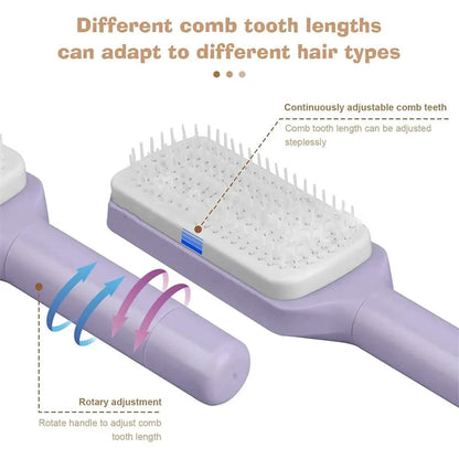 🎉LAST DAY 50% OFF -🔥Self-Cleaning Hairbrush Retractable Bristle Hair Brush Anti-Static Sclap Massage Comb One-key Hair Loss Airbag Hair Removal Comb-EV