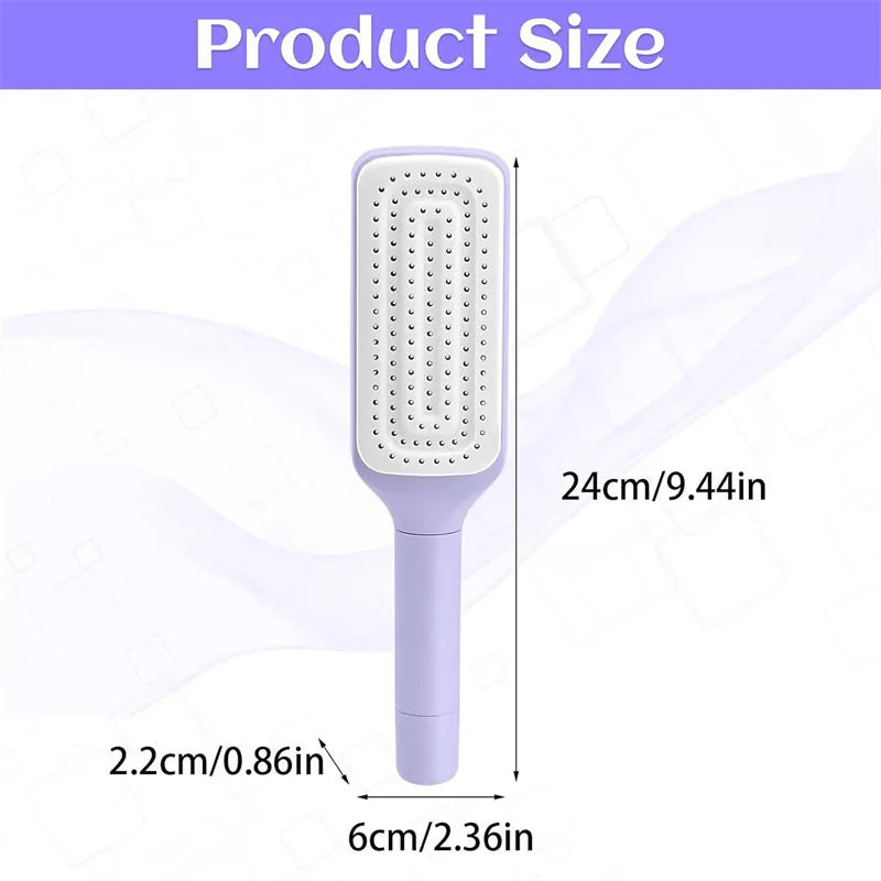 🎉LAST DAY 50% OFF -🔥Self-Cleaning Hairbrush Retractable Bristle Hair Brush Anti-Static Sclap Massage Comb One-key Hair Loss Airbag Hair Removal Comb-EV