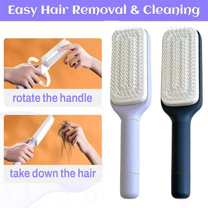 🎉LAST DAY 50% OFF -🔥Self-Cleaning Hairbrush Retractable Bristle Hair Brush Anti-Static Sclap Massage Comb One-key Hair Loss Airbag Hair Removal Comb-EV
