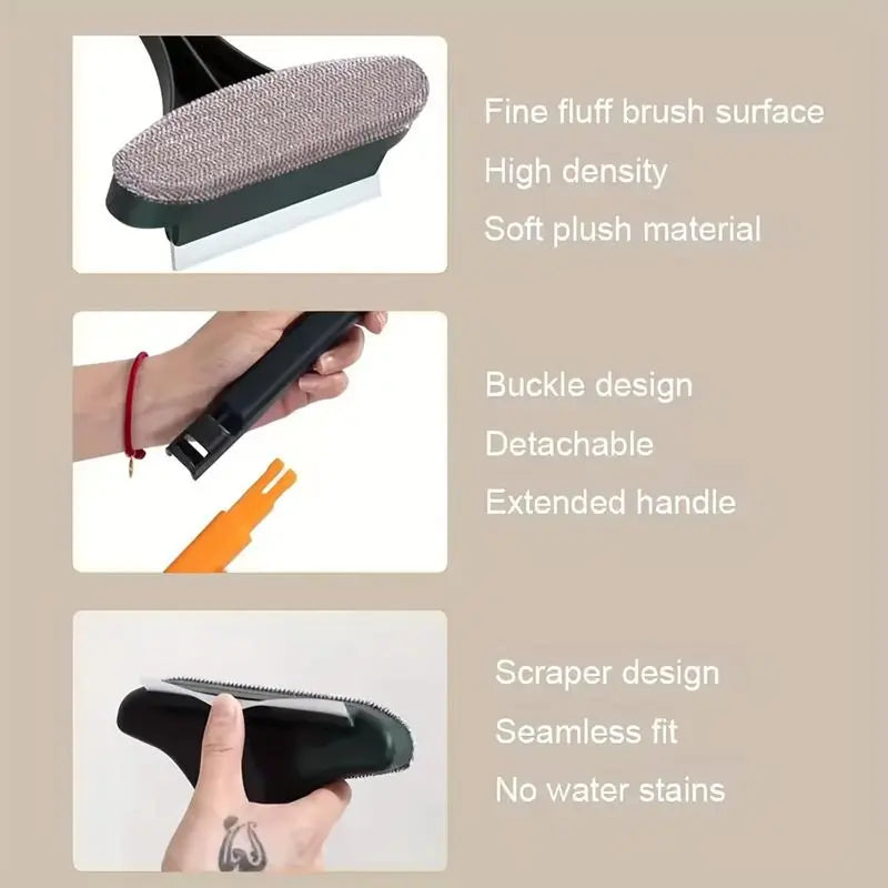 💕Hot sale 49% OFF💖2-in-1 Double-Sided Window Screen Cleaning Brush and Glass Wiper with Scraper-OA