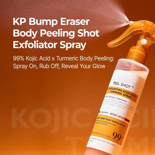 Peel Shot Queratina Cuidado Ácido Kójico Cúrcuma Spray 200ml Fórmula Exfoliante Limpiadora de Poros Reparación de la Piel Scrub-ZZZ