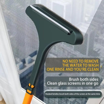 💕Hot sale 49% OFF💖2-in-1 Double-Sided Window Screen Cleaning Brush and Glass Wiper with Scraper-OA