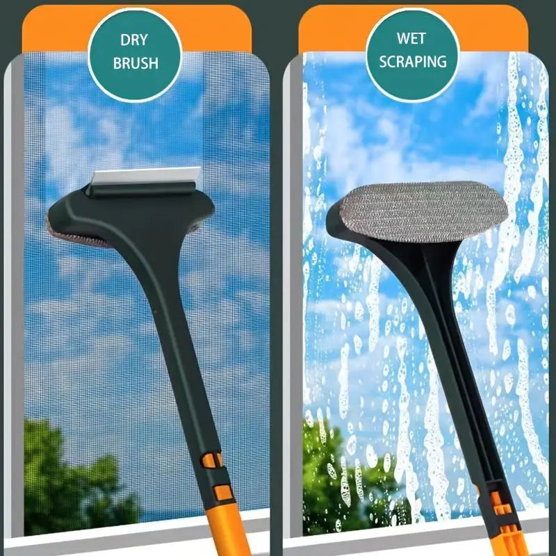 💕Hot sale 49% OFF💖2-in-1 Double-Sided Window Screen Cleaning Brush and Glass Wiper with Scraper-OA
